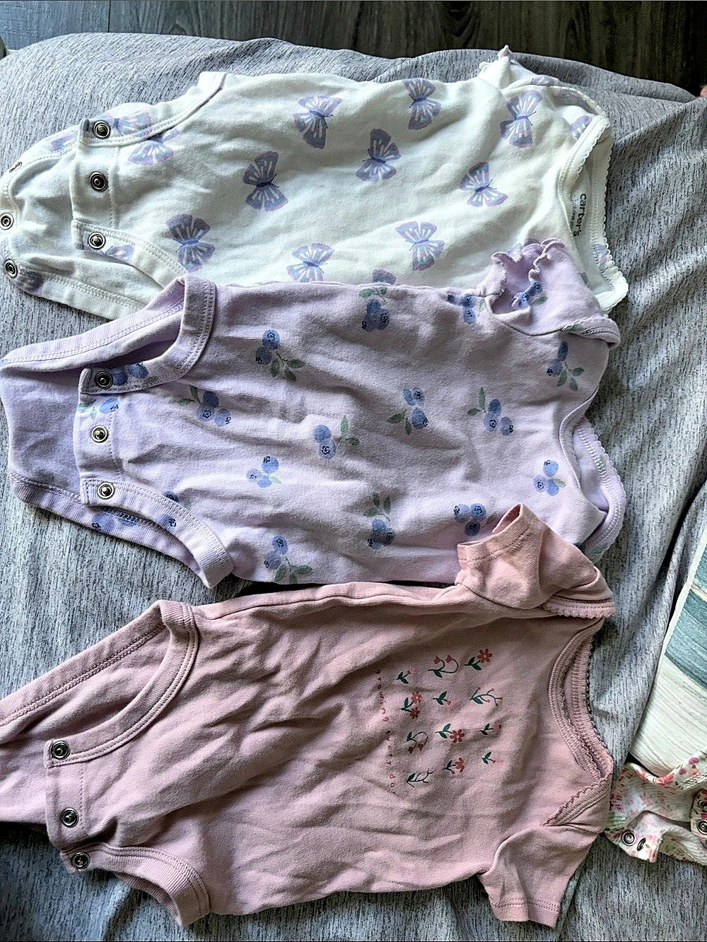 Carter's Baby Bodysuit Set Floral Pink & White Baby 3M